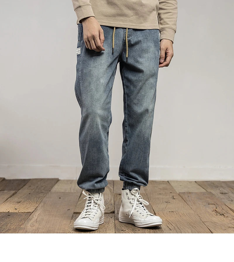 Classic Washed Blue Denim Jeans for Men -