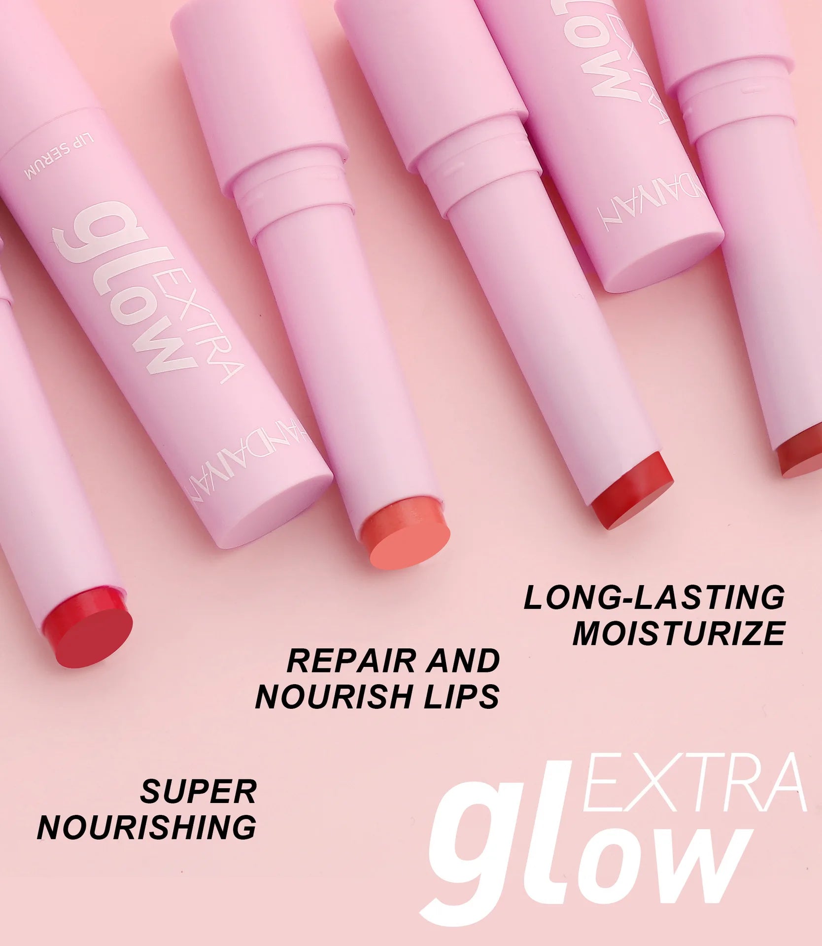 Handaiyan Long Lasting Lipstick Waterproof Moisturizing MIrror Watery Jelly Lip Stick Lip Plumper Lip Balm Makeup -