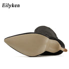Eilyken Sexy Fashion Pointed Toe Over-The-Knee Boots Women Red Zipper High Heels Shoes Winter Striptease Motorcycle Long Botas -