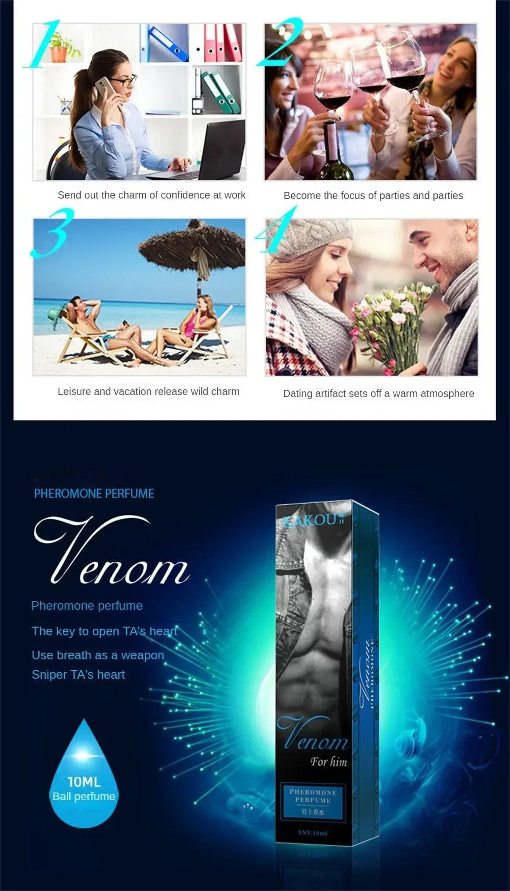 10ml Perfume for Men Women Ball Perfume Women Pheromone Men'S Essential Oil Perfume Attracts The Opposite Sex Lasting Fragrance -