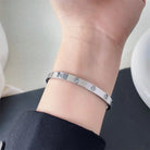 Gold Color Zircon And Cross Nut Nail Bracelet Gold & Bangle For Woman -