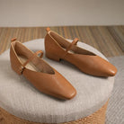 Woman Spring Casual Square Toe Low Soft Soled Shoes Lolita Ballerina Red Flats Female Elegant French Retro Buckle Mary Janes -