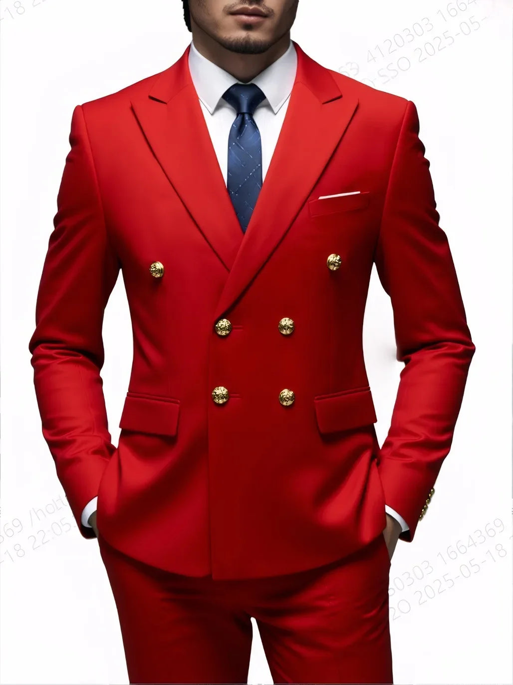 Fashion New Men's Double Breasted Slim Fit Suit -