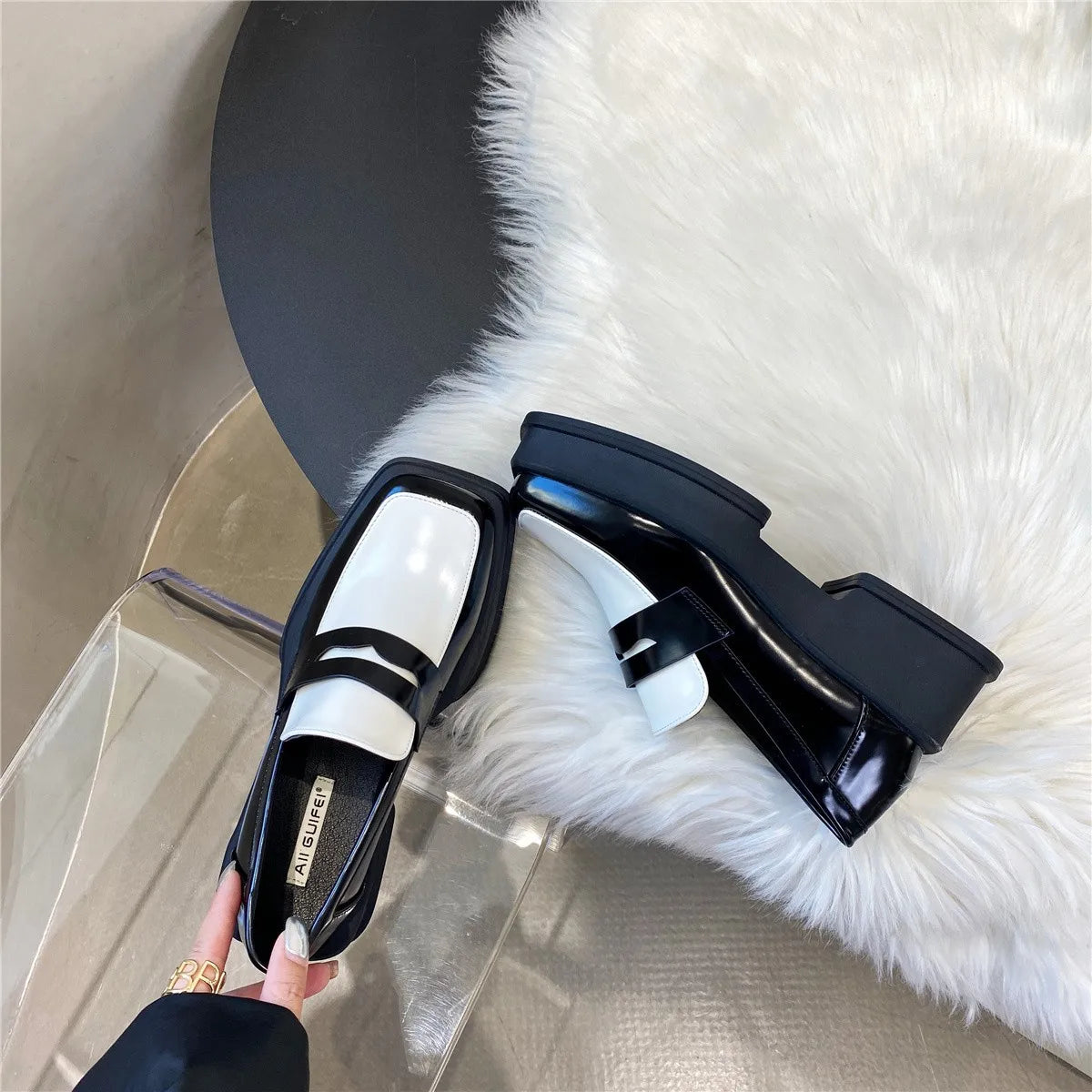 2025 New Women'S Shoes Low Heel Loafers Casual Ladies Slip on Square Toe Shoes Female Elegant Fashion Shoes Zapatillas Mujer -