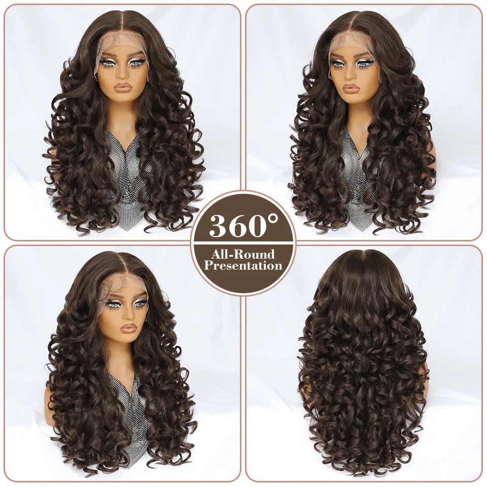 Achieve a stunning look with this Latisha curly 13x6 lace frontal wig. Featuring pre-plucked hairline and baby hair, this wig offers a natural and stylish appearance for a flawless finish. -
