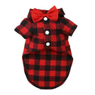 Dress your pet in a stylish plaid and striped shirt—perfect for adding a touch of sophistication to your furry friend's wardrobe! -