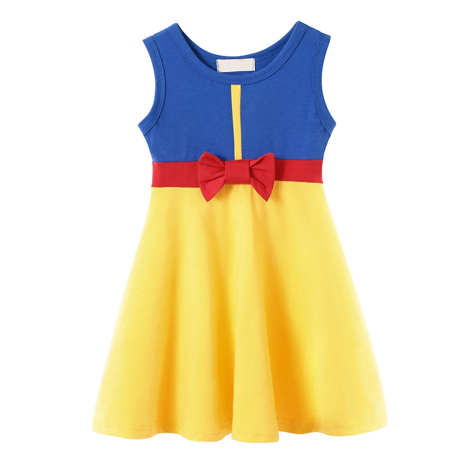 Summer Casual Dress for Girls Mermaid Dress One-Shoulder Sling Short Sleeve Cosplay Princess Costume Casual Vest 2-10 Years -