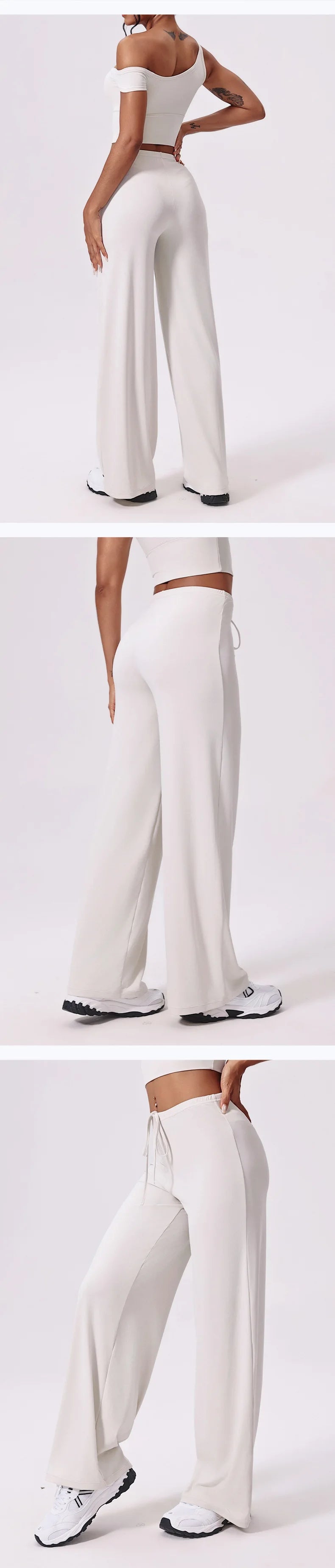 Yoga Wide Leg Pants Women High Waist Flared Leggings Gym Fitness Yoga Pants Workout Runing Women's Control Tummy Sport Leggings -