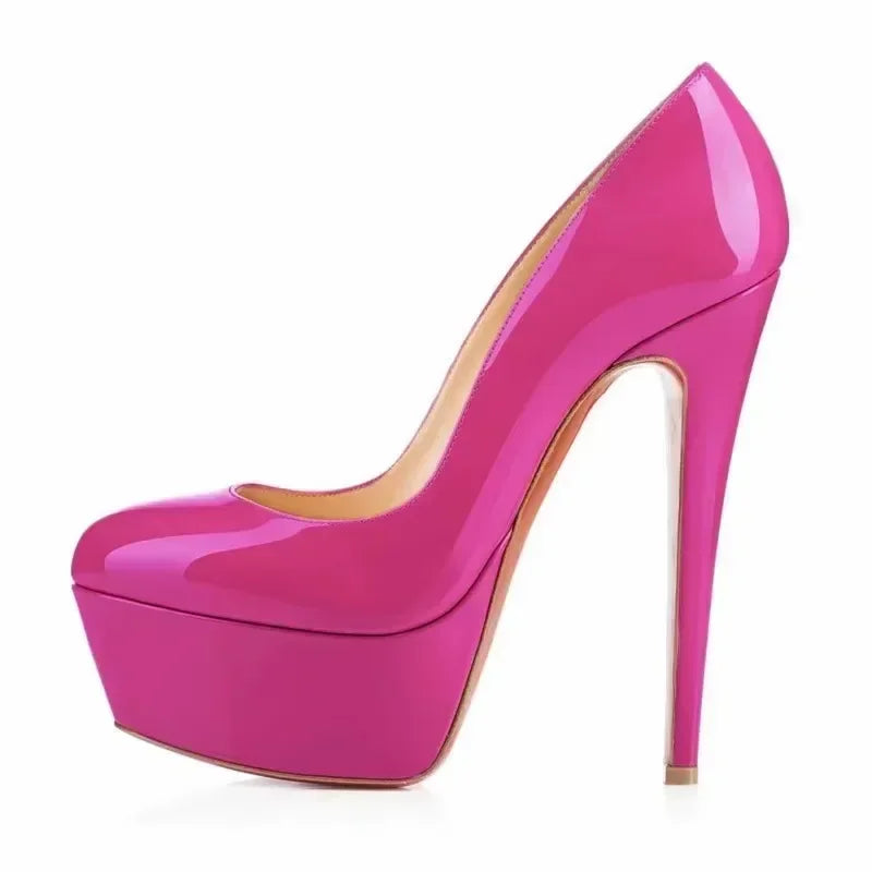 Women Pumps Stiletto Sexy Platform Round Toes 14cm Extremely Stripper Pole Dance High Heels Party Dress Wedding Shoes Large Size -