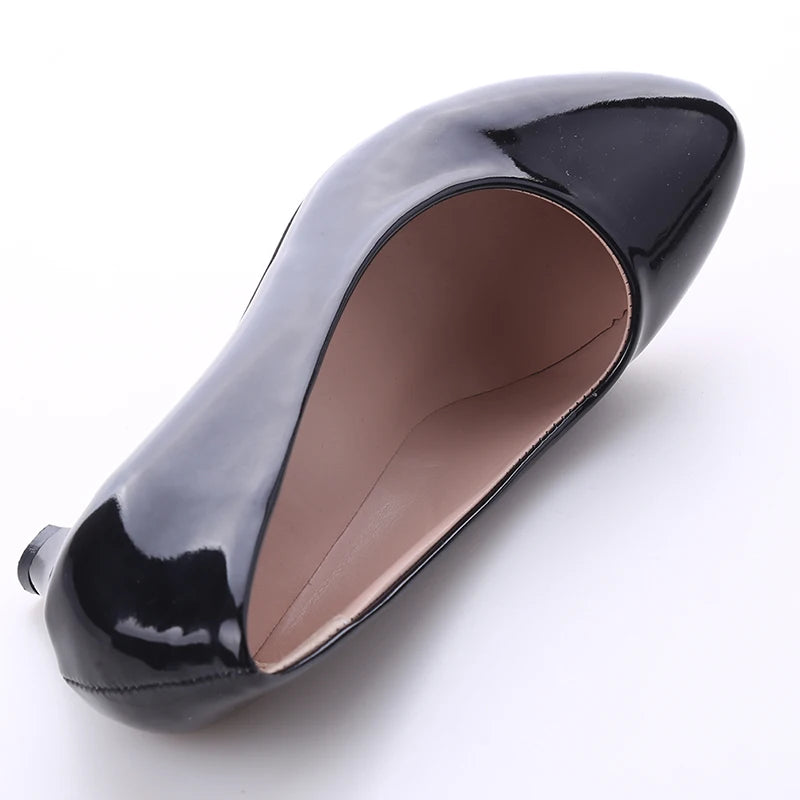 New Women's Shoes On Heels Elegant Medium High Heeled Ladies Pointed Toe Fashion Pumps For Woman Office Black White Red -