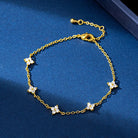 Sterling Silver Crystal Flower Bracelet -