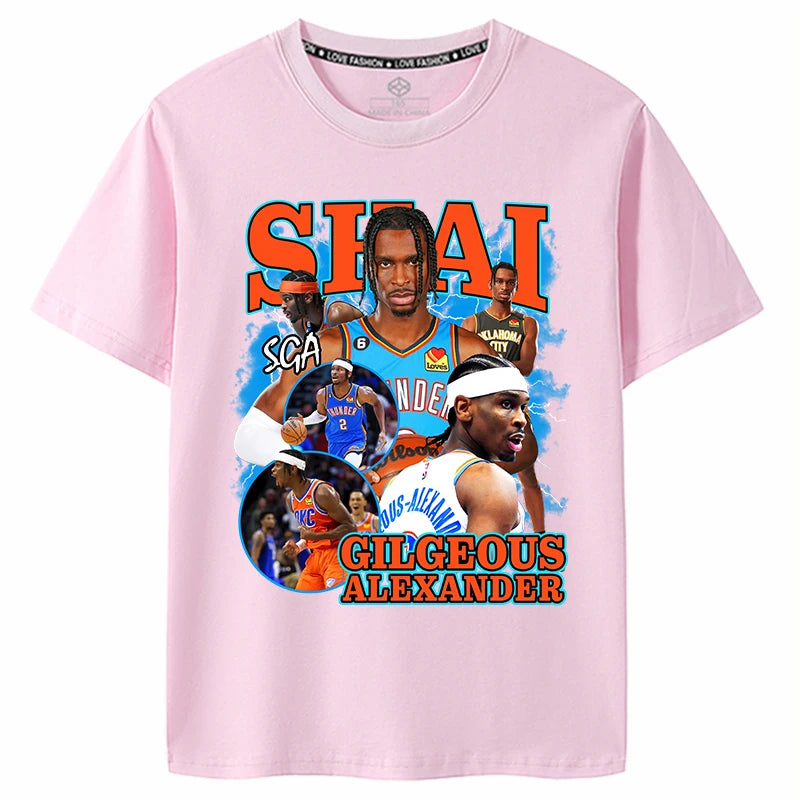 OKC Thunder NO.2 SGA Alexander Print Cotton T-shirt -