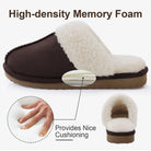 Evshine Women Plush Cotton Slippers Winter Indoor Warm Soft House Slipper Comfort Memory Foam Slides Outdoor Fur Fuzzy Flat Shoe -