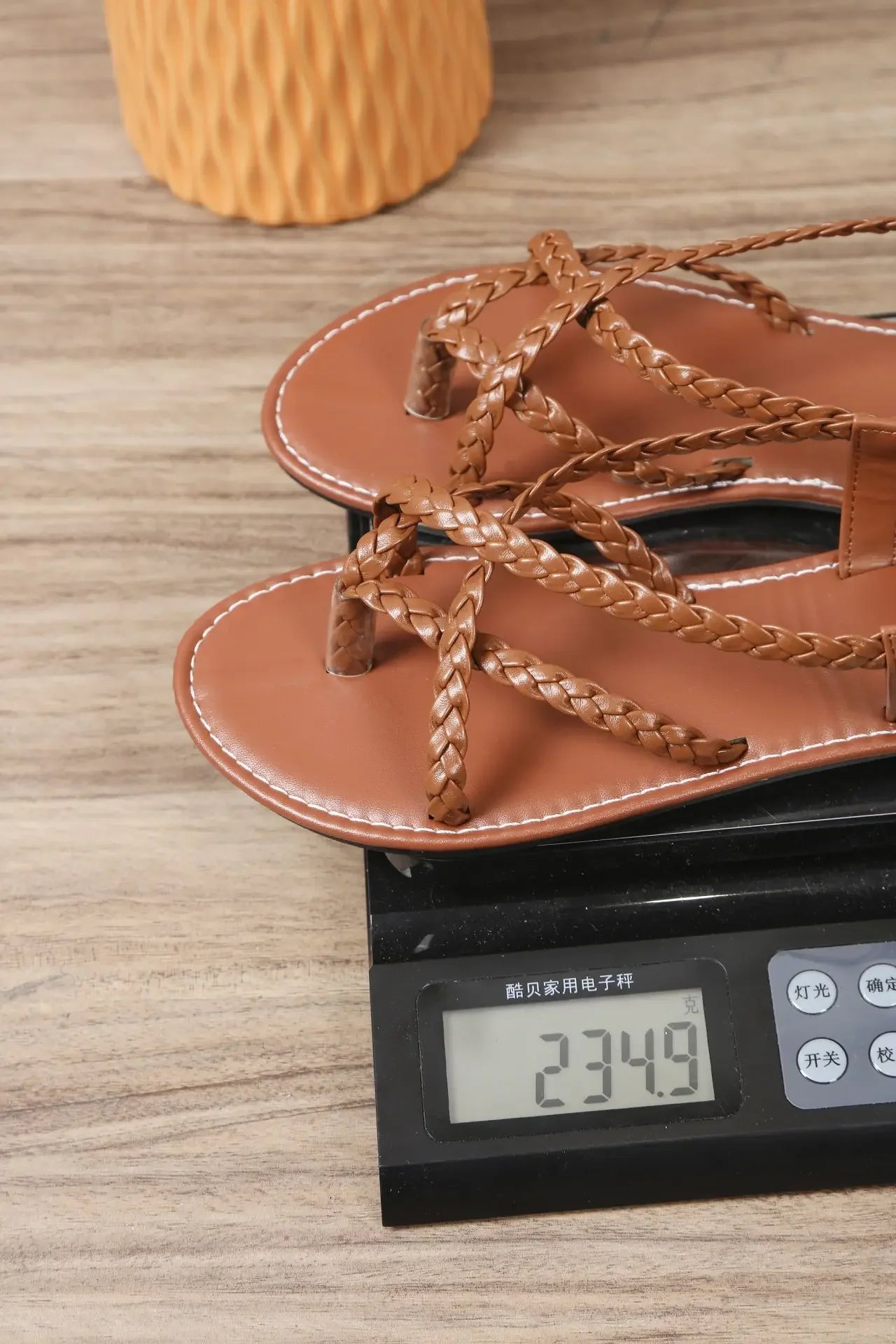 Women's Solid Color Casual Sandals, Lightweight Flat Braided Elastic Shoes, Summer Holiday Beach Shoes -