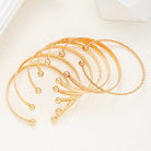 7 Pcs/Set Punk Gold Color Bracelets for Women Streetwear Goth Heart Prints Metal Design Open Bangle Fashion Jewelry Gifts 2024 -