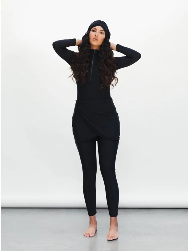 Enjoy the water with confidence and comfort in this Muslim modest swimwear hijab swimsuit—designed for full coverage and stylish modesty! -