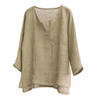 V Neck Men Shirt Long Sleeve -