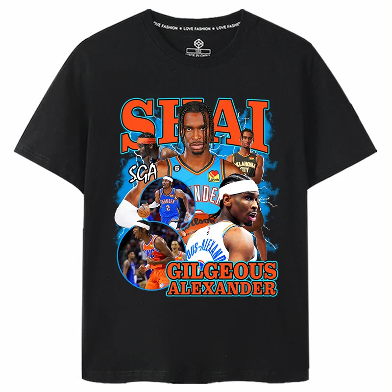 OKC Thunder NO.2 SGA Alexander Print Cotton T-shirt -