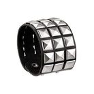 Black Round Square Gothic Spike Bracelet -