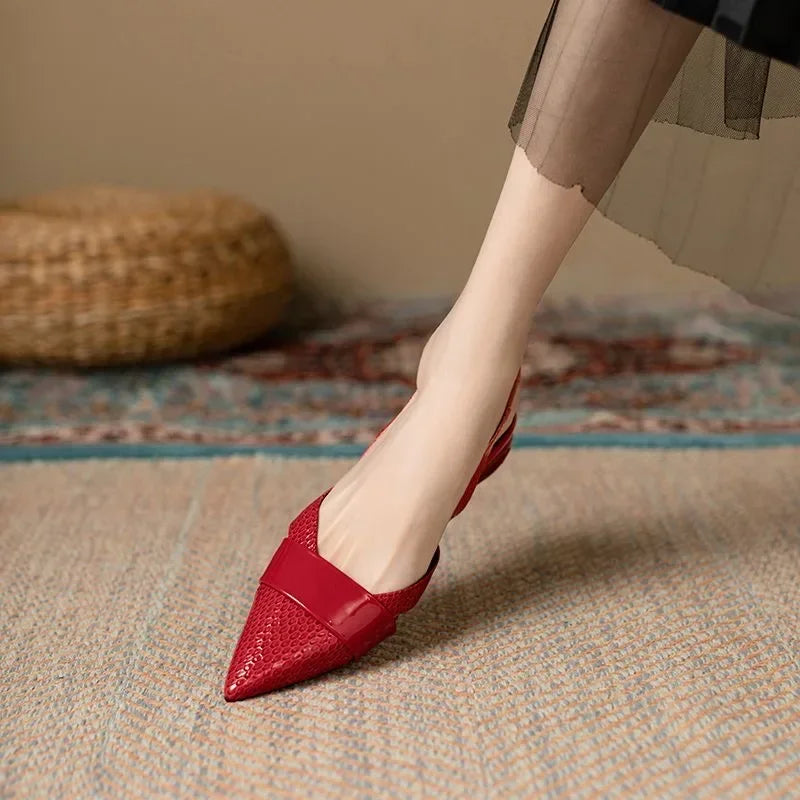 Shoes for Women 2024 Fashion Slip on Women's Pumps Autumn Pointed Toe Shallow Solid Dress Low-heeled Casual Office Ladies Shoes -
