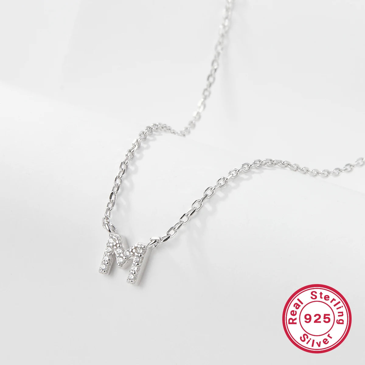 Sterling silver light luxury exquisite letter pendant necklace -