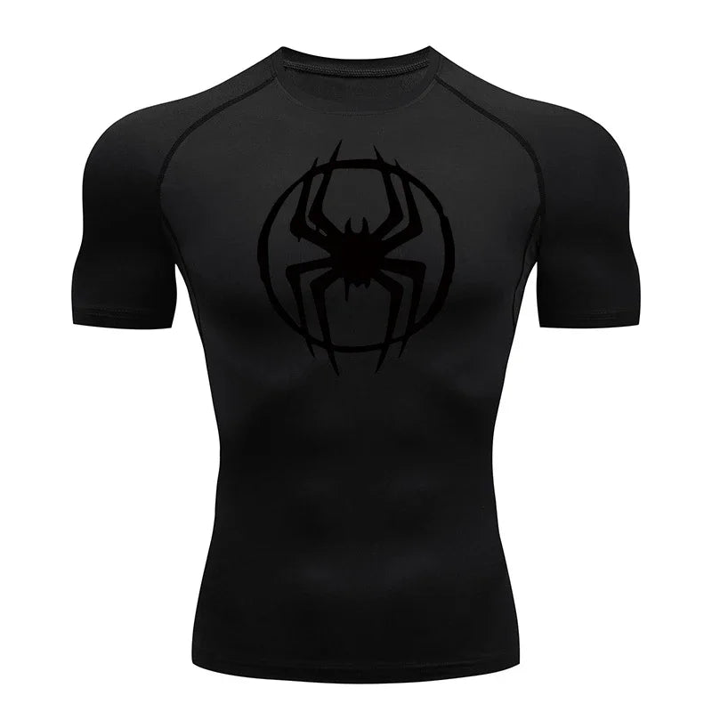 Men's Spider-man pattern compression shirt -