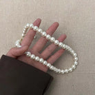 Vintage White Pearl Chain Choker Necklace -