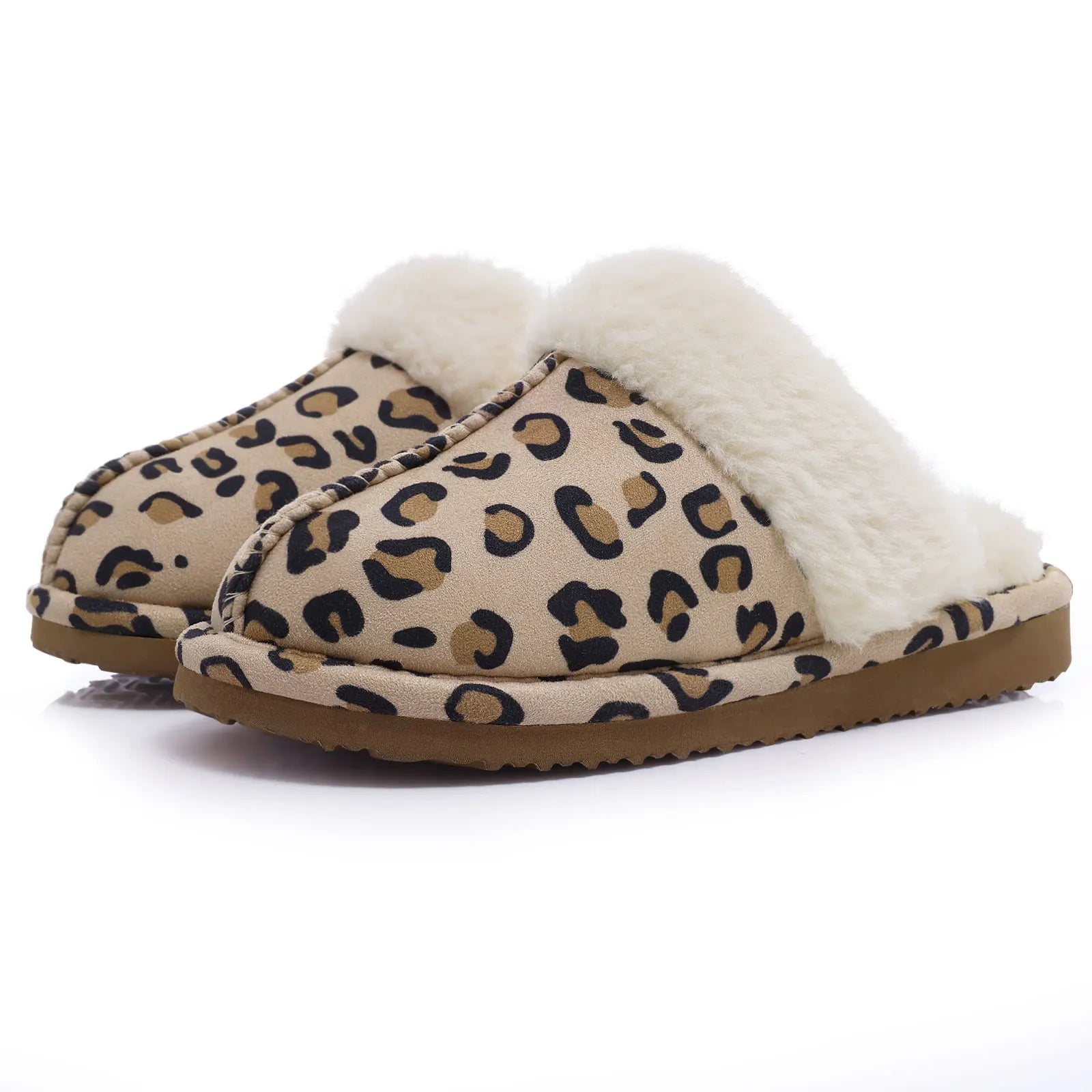 Evshine Women Plush Cotton Slippers Winter Indoor Warm Soft House Slipper Comfort Memory Foam Slides Outdoor Fur Fuzzy Flat Shoe -