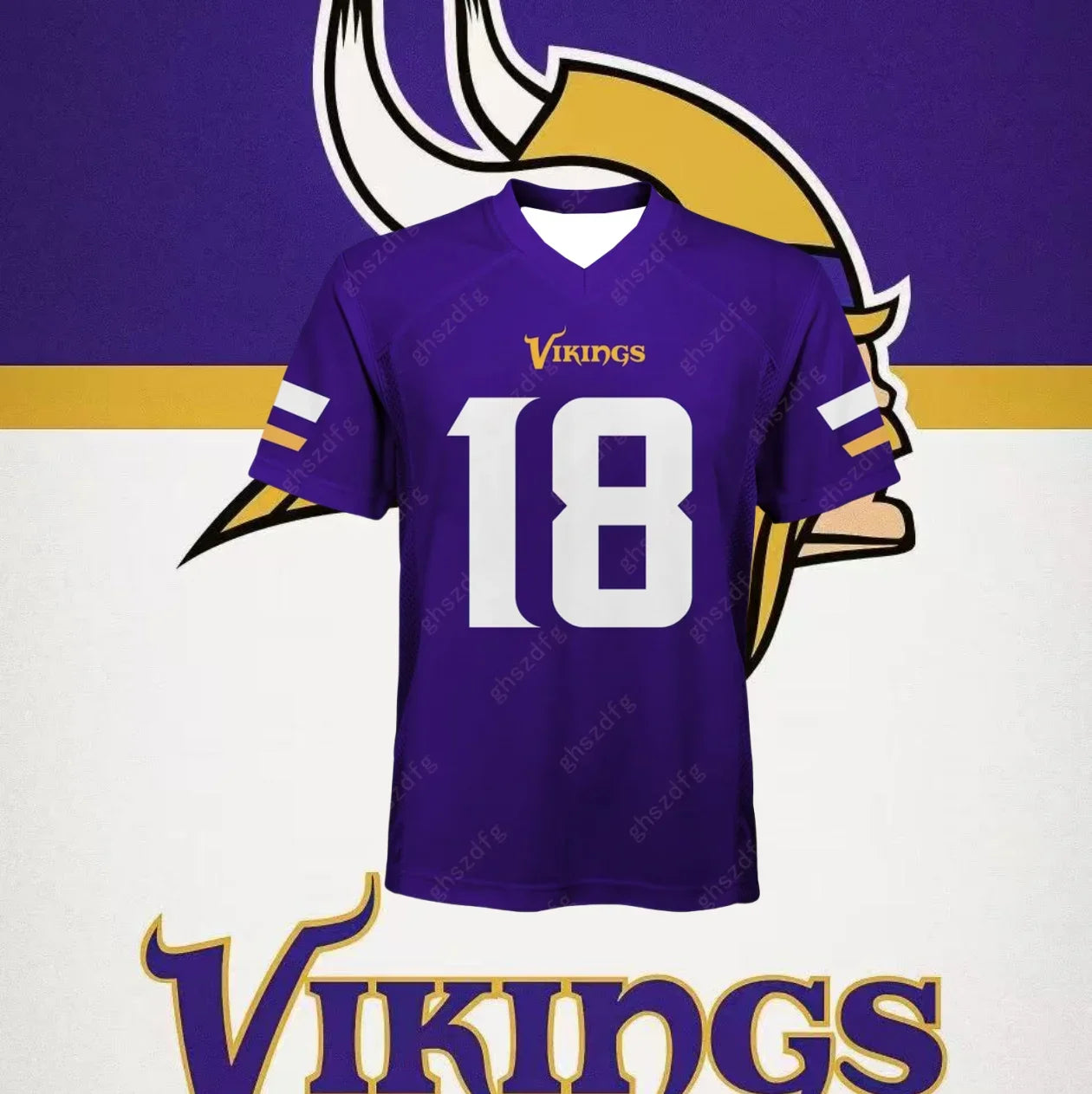 Men and Women Jersey Justin Jefferson Vikings Game Jersey #18 -