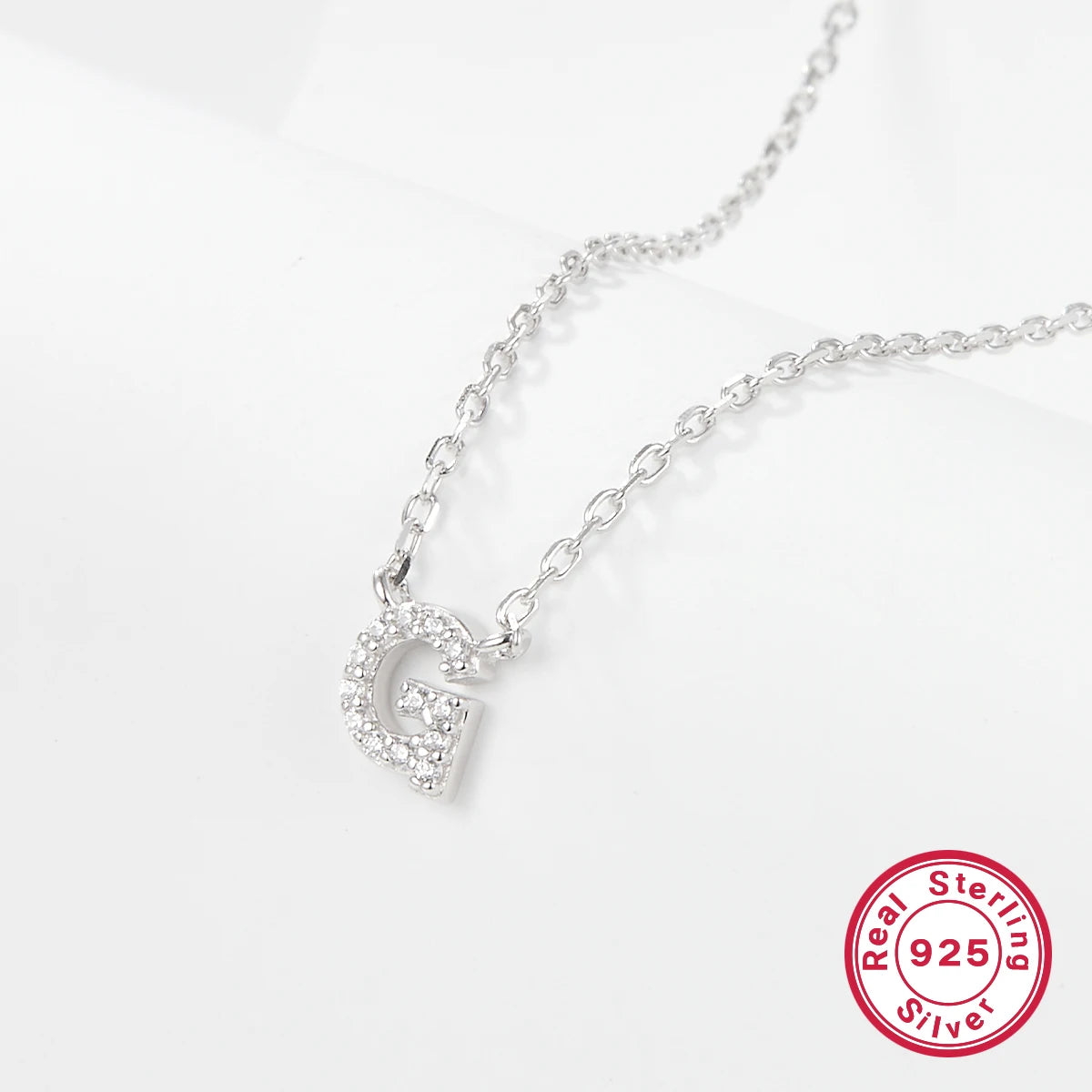 Sterling silver light luxury exquisite letter pendant necklace -