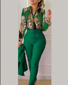 Casual Long Sleeve Shirt Pants Set -