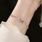 Shiny Pink Crystal Cherry Blossom Bracelets -