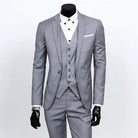 Spring Autumn New Fashion Men's Trendy Slim Business Solid Color 3 Pieces of Suits Sets Single Greasted Blazers Waistcoat Pants -