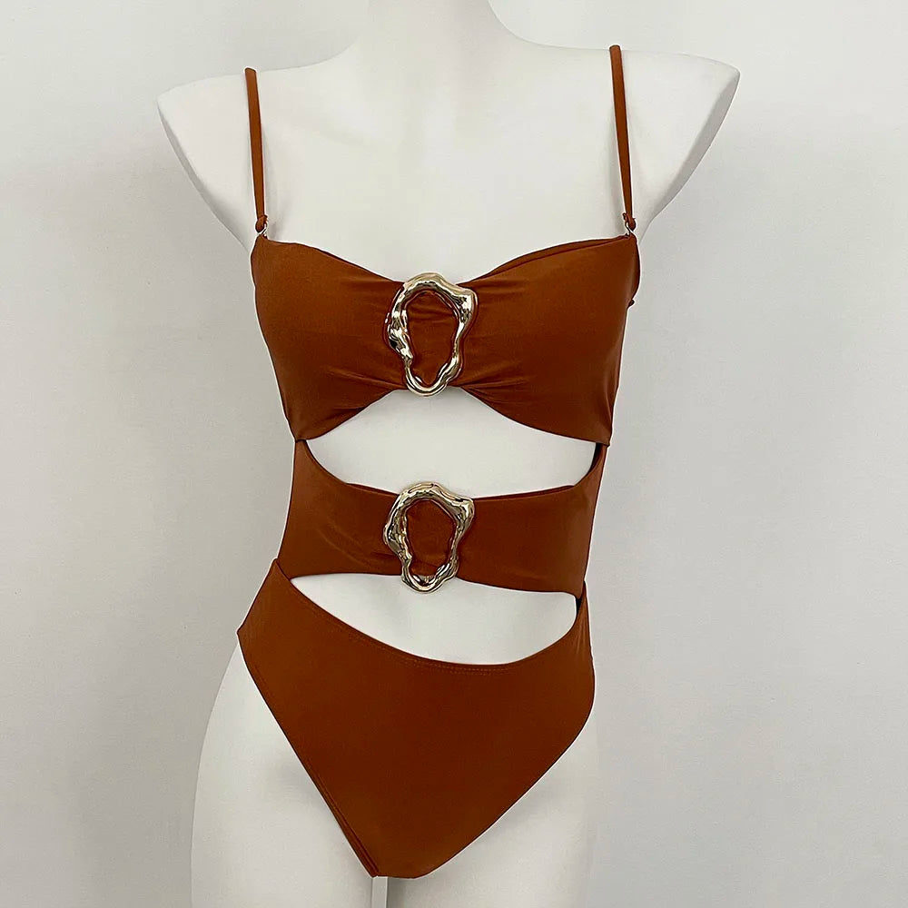 One-Piece Swimwear Summer Bathing Suit Women On Holiday New Swimsuit Bathing Suit Splice Color Beachwear Bikini -