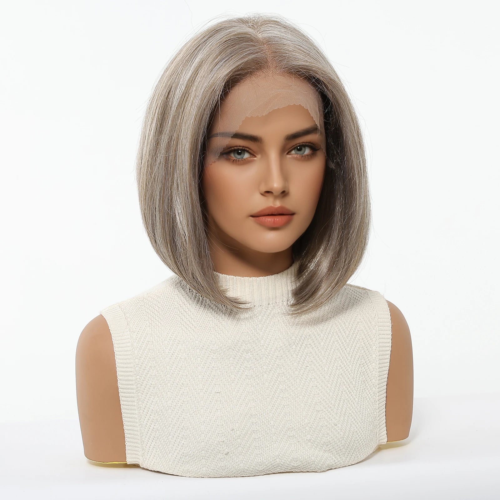 Achieve a stunning look with this 13x6 HD lace front wig in a beautiful blonde and mixed brown color. This high-quality wig provides a natural and flawless appearance, perfect for enhancing your style. -