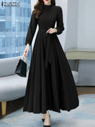 Women Long Sleeve A-line Dress -