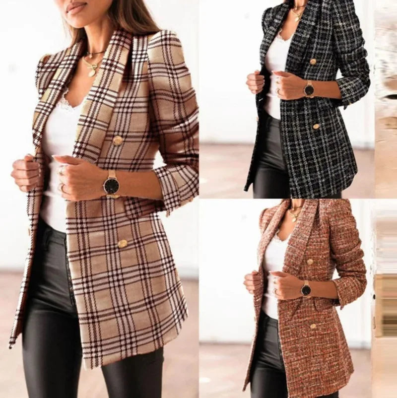 Black Floral Print Short Suit Jacket Long Sleeve Turn-down Collar Women's Fashion Cross-border Cotton Single-piece Blazer -