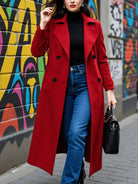 Women's Trench Coat Double-Breasted Wool -