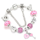 Pink Heart To Heart Beads Charm Bracelets -