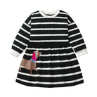 Kids Clothes Children's Clothing Baby Girls 2025 Autumn Spring Cotton Long Sleeves Striped Cartoon Dogs Dresses -