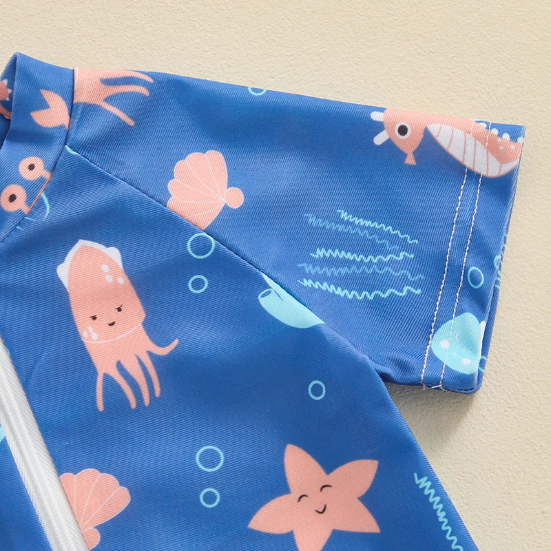 Make a splash with this collection designed for toddler boys aged 0-36 months—comfortable, cute, and perfect for water fun! -