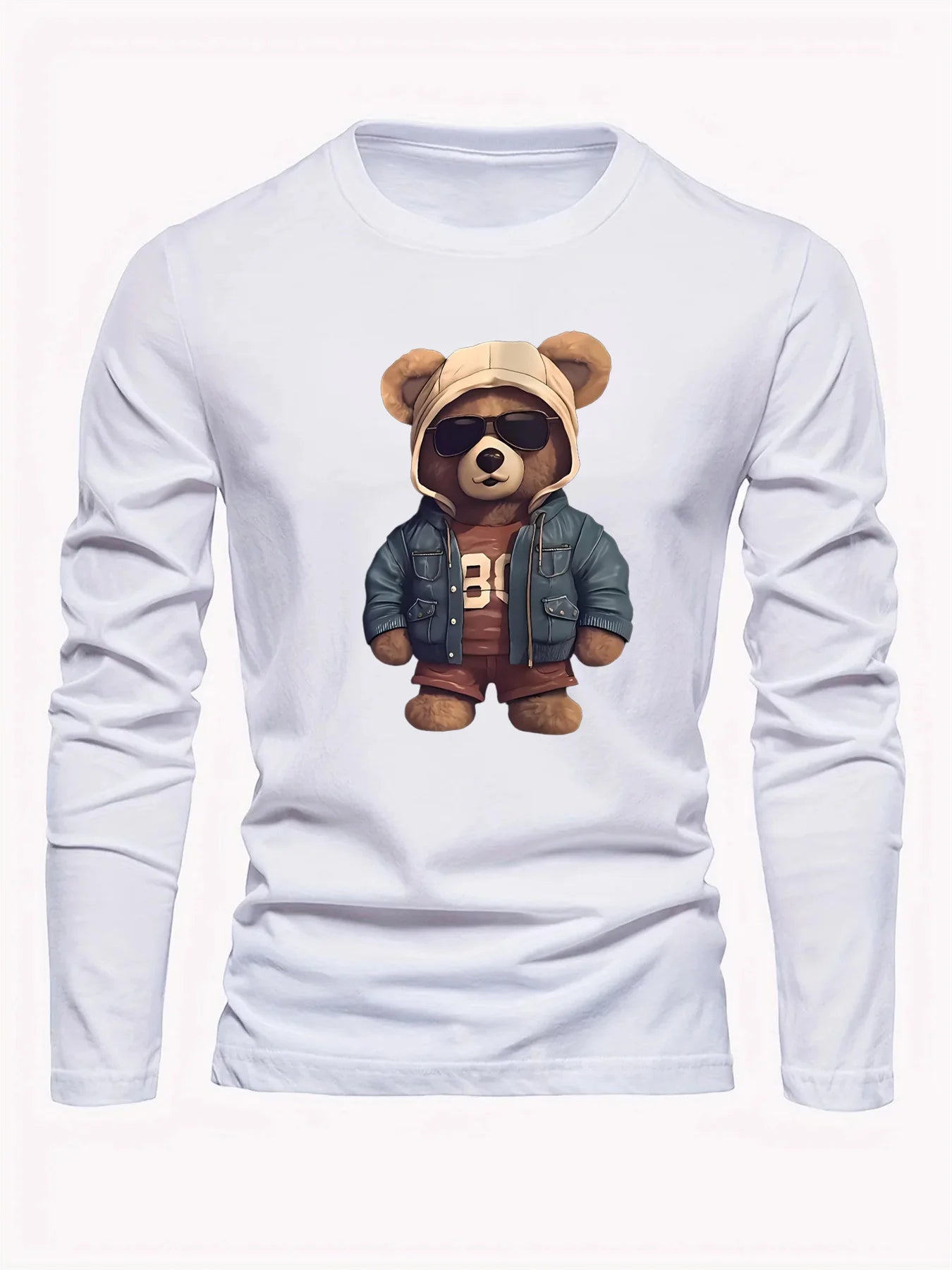 Men's 100% pure cotton long sleeved T-shirt top -