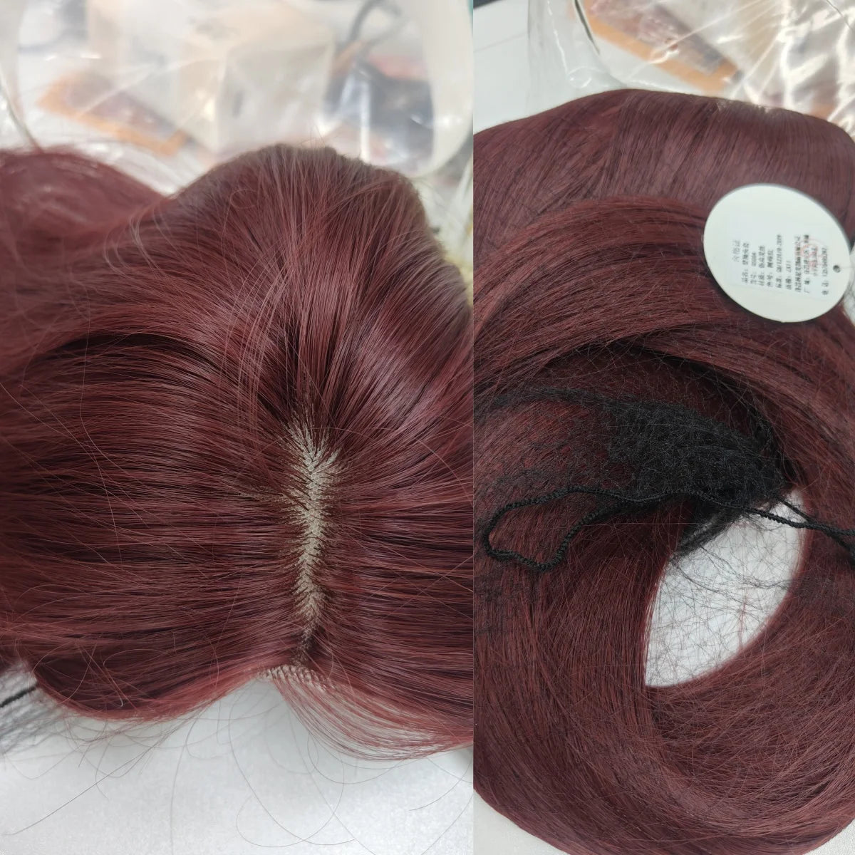 Red Straight Lace Front Wig for Cosplay Daily Use Heat Resistant Headband. -