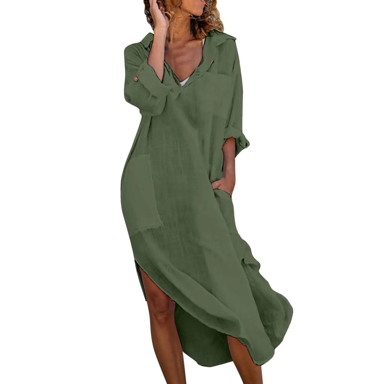 Dress Shirt for Women Linen Cotton Clothing -