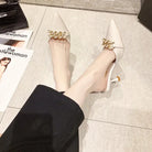Baotou Half Drag Female Outside Wearing 2025 Summer New Fairy Wind Thin Heel Sandals High Heel Muller Slippers Slippers Women -