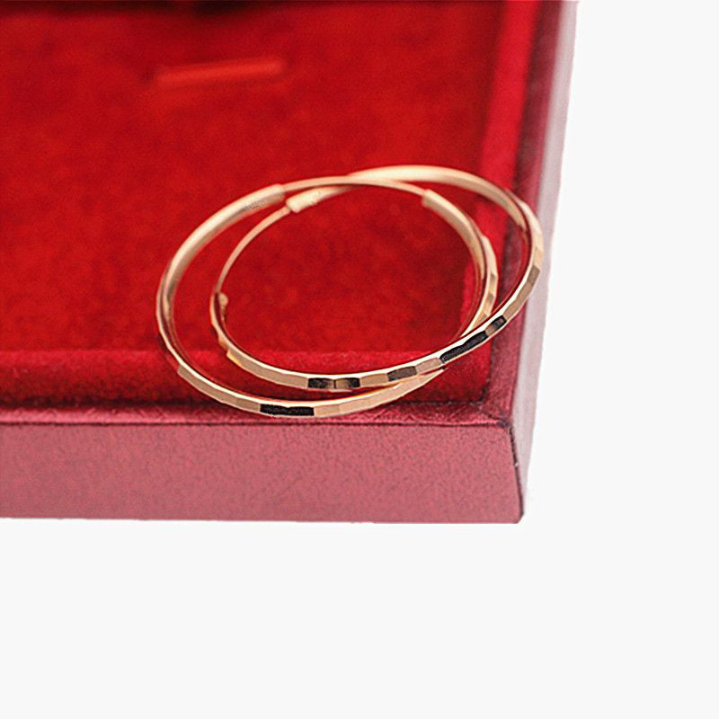 Gold Faceted Shiny Ear Rings for Women -