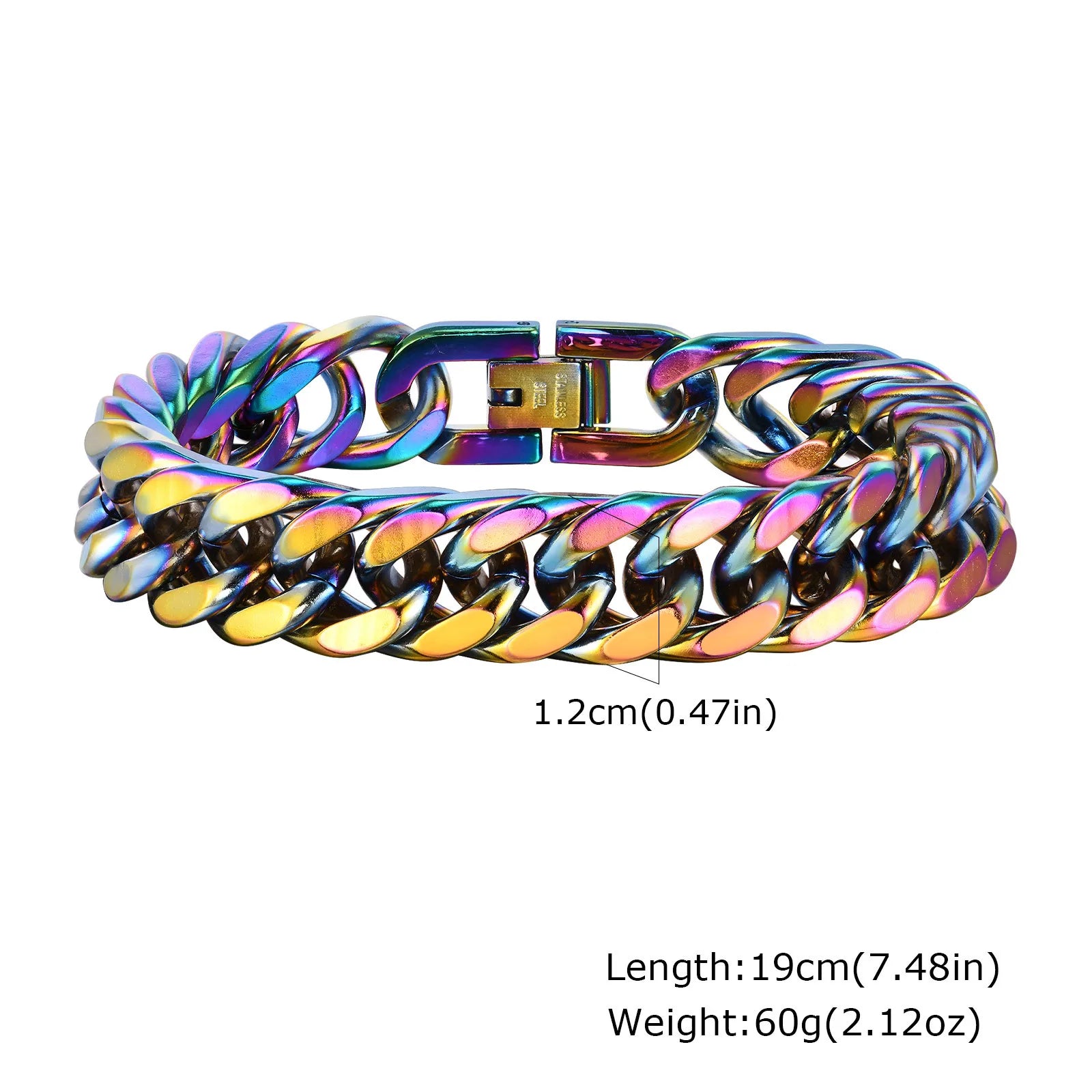 8mm/10mm/12mm Cuban Link Bracelets for Men Women -