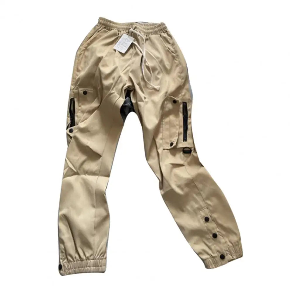 Cargo Pants for Men - Multi-Pocket Elastic Waist Casual Trousers -