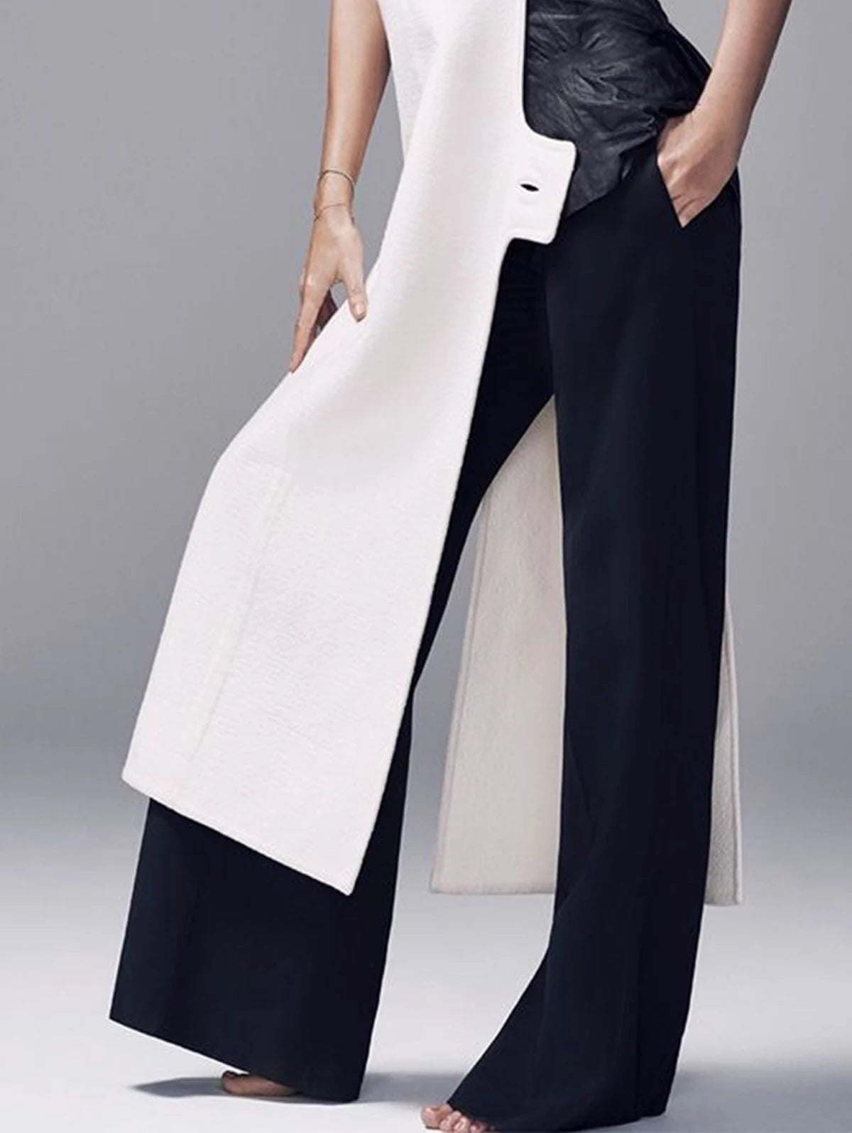 Fashion Plain Crew Neck Sleeveless Button Slit Dress Sexy Vintage Casual Chic Summer Slim Single Button High Street Long Dress -