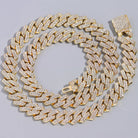 14mm Prong Miami Cuban Link Chain Necklace -